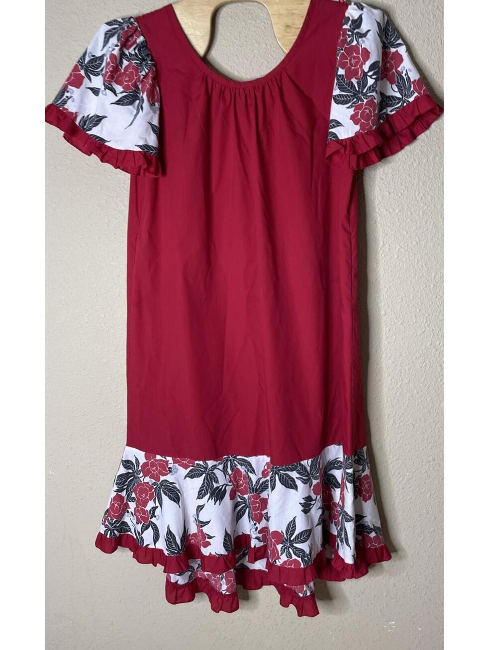 Vintage Toyo Hawaiian Balloon Sleeve Dress Muumuu Pockets Ruffle Womenâs Xl